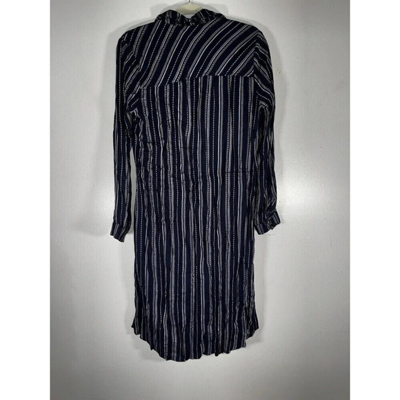 Dear John Shirt Dress   Roll Up Sleeves Flowy Blue And White Striped S - Picture 9 of 11